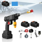 INFISU Cordless High Pressure Washer,Portable Electric Handheld Power Water Gun with 2 Batteries 1500W, Rechargeable Battery Washer Cleaner Yard