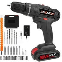 20V Cordless Power Drill Set, Drill kit with 1 Lithium-Ion & Charger, 3/8  Keyless Chuck, Electric Drill W/ 2 Variable Speed & LED Light, 25+1