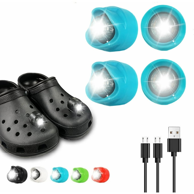 INFISU 4 Pcs Waterproof Rechargeable Crocs Lights, IPX5 Headlights