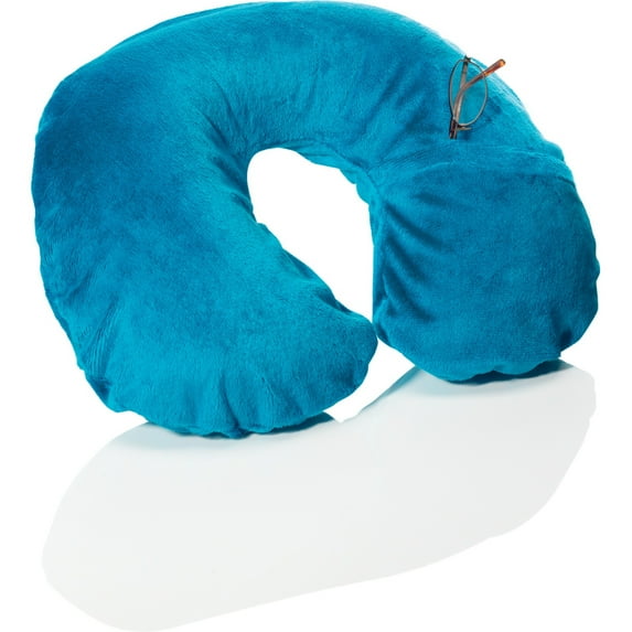Travel Smart Inflatable Fleece Neck Rest -Teal