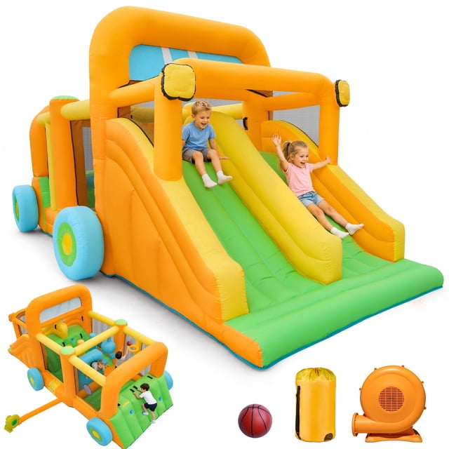 INFLATEFLY Inflatable Bounce House Car Theme Indoor and Outdoor 10 in 1 ...