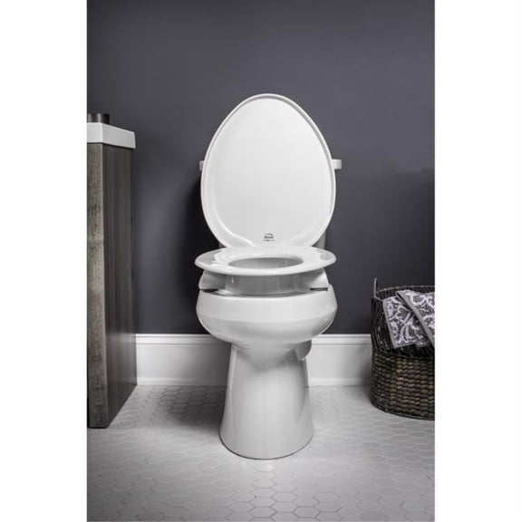 Bemis Independence Asurance Elongated White Plastic Toilet Seat