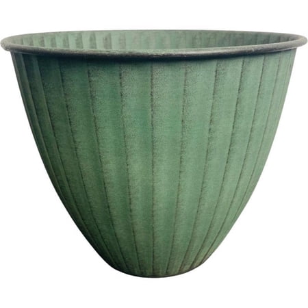 Robert Allen 8081546 8 in. Monroe Metal Planter, Sage - Pack of 3