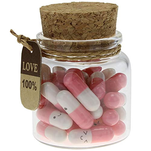 INFMETRY Capsule Letters Message in a Bottle Glass Favor Bottle (Pink 25pcs)
