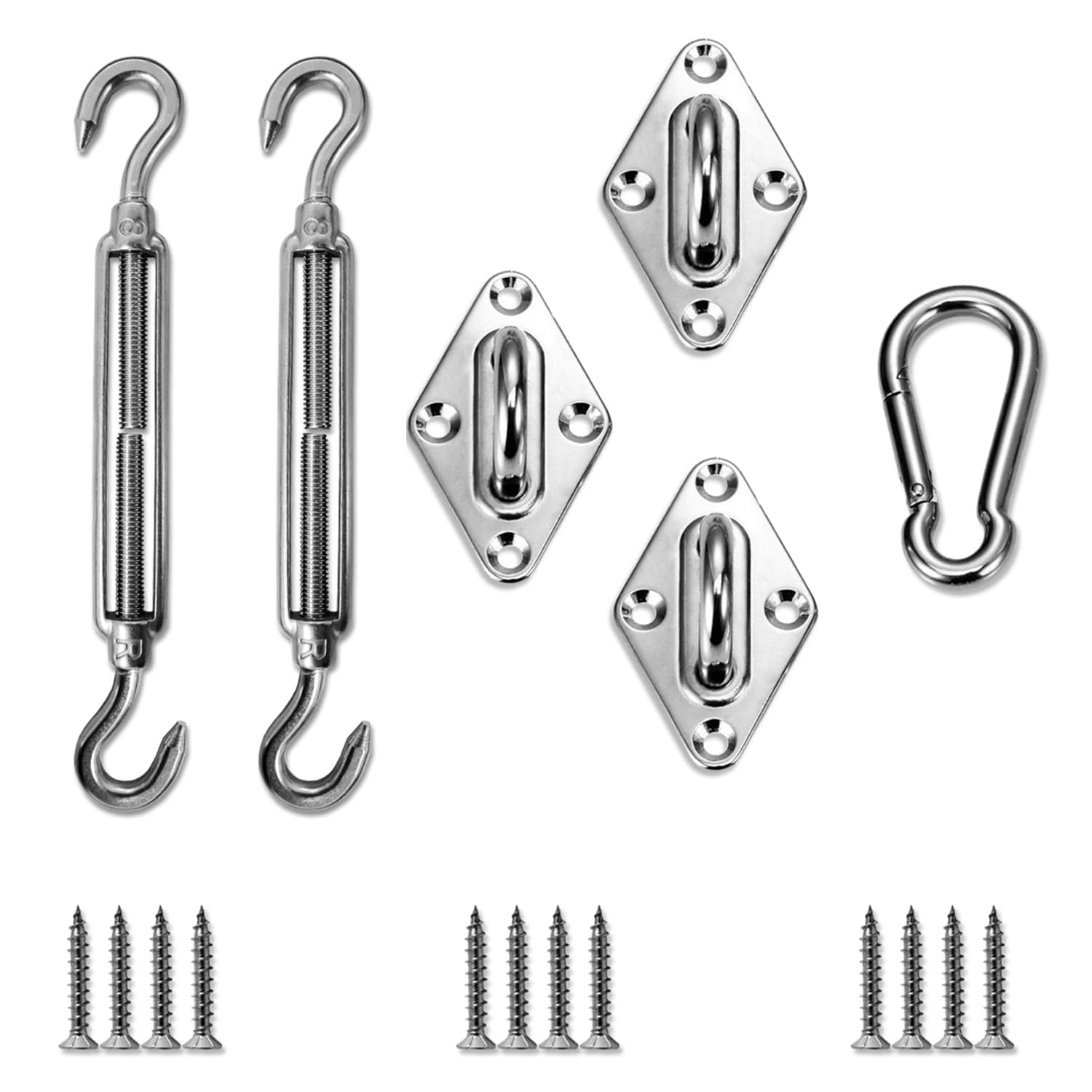 INFRANGE Sun Shade Sail MMF7 Hardware Kit 8 Inch Stainless Steel