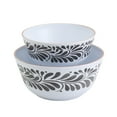 thumbnail image 1 of INFUSE 2 Piece Lebrillo Pattern Melamine Serving Bowls Set for Outdoor Parties Entertaining, Black, 1 of 4