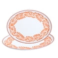thumbnail image 1 of INFUSE 2 Piece Lebrillo Pattern Melamine Serving Platters Trays Set for Outdoor Parties Entertaining, Orange, 1 of 5