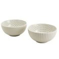 thumbnail image 1 of INFUSE 2 Piece Set of Large 58 oz. Stoneware Ramen Noodle Bowls Pho Soup Dinner, Cream Stars, 1 of 7