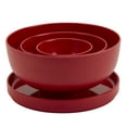 thumbnail image 1 of INFUSE 4 Piece Melamine Nesting Ramen Bowl Set with Plate & Lid, Red, 1 of 7