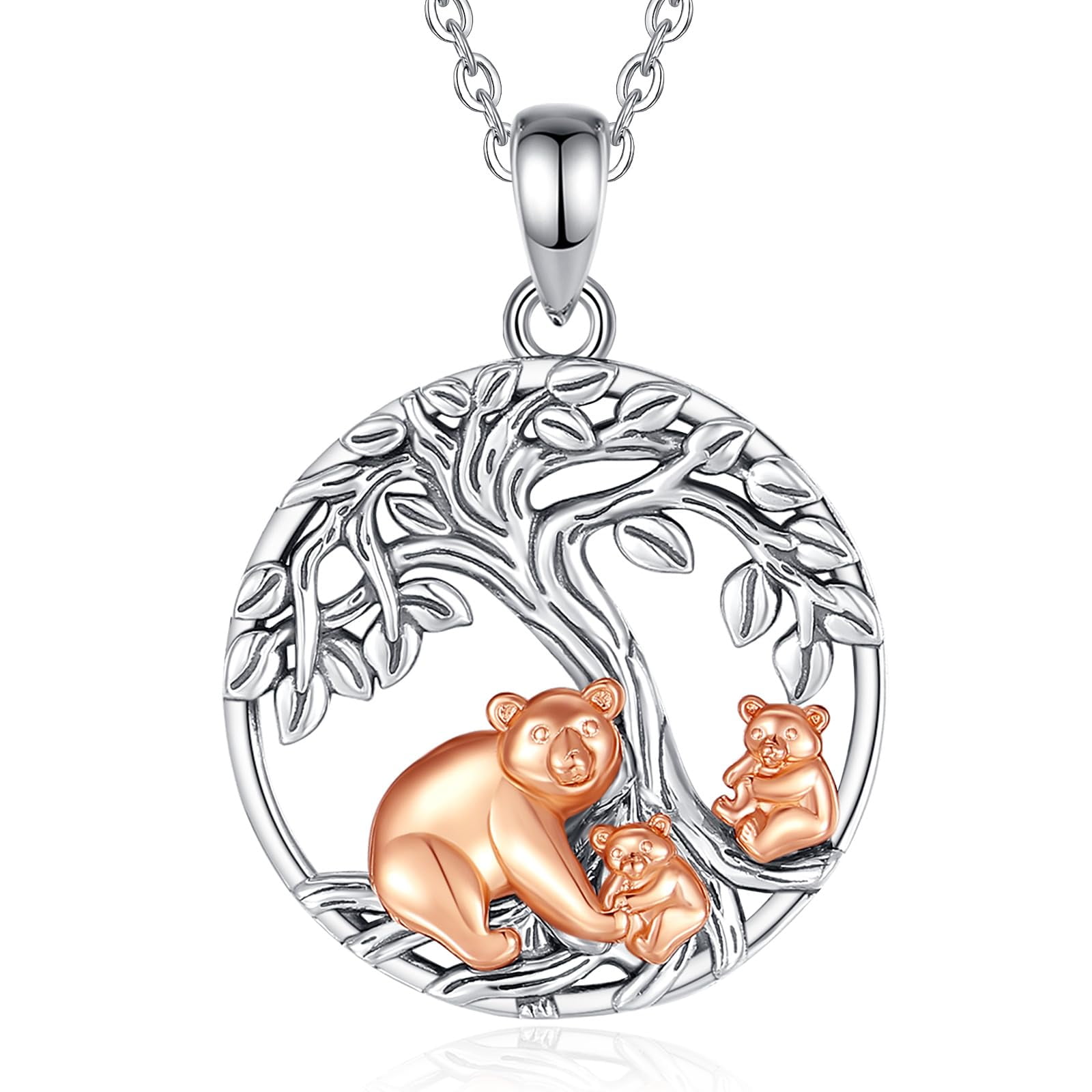 Necklace 925 Mama Bear Necklace Sterling Silver INFUSEU 925