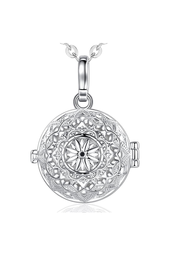 Human Pet Ashes Necklace Urn for Women Meaningful Keepsake, Cremation Jewelry for Dad Mom Grandma Grandpa Pet Dog Cat Memorial, Lotus Flower of Life Pendant and 24 Inch Chain
