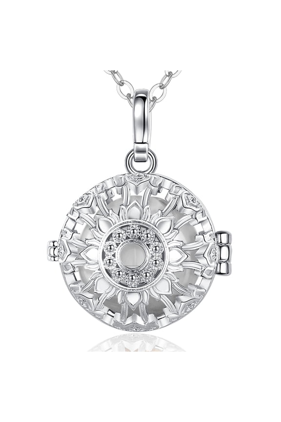 Sunflower Urn Necklace for Ashes for Women, Human Pet Cremation Memorial Jewelry for Dad Mom Grandma Grandpa Pet Dog Cat Meaningful Keepsake Sun Flower Pendant and 24 Inch Chain