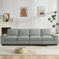 thumbnail image 1 of INGALIK 128" Modern Modular Couch Sofa with Seats Storage, 4-Seater Sectional Couch with W/Deep Seat, Comfy Chenille Sofa for Living Room, Office, Side Pockets, USB Port, Removable Cover (Light Gray), 1 of 10