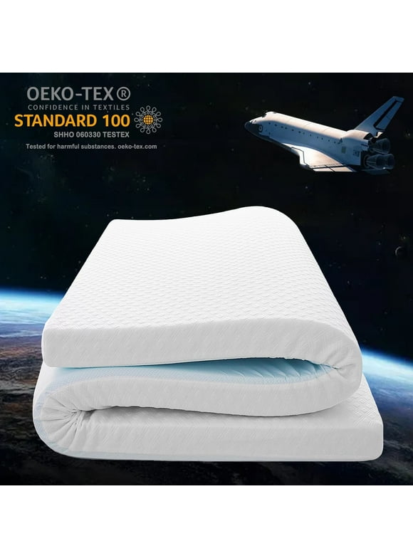 INGALIK 3 Inch Gel Memory Foam Mattress Topper Twin XL Size, Mattress Pad Cover for Pressure Relief, Bed Topper with Removable Rayon Made from Cotton Cover, Soft & Breathable, White