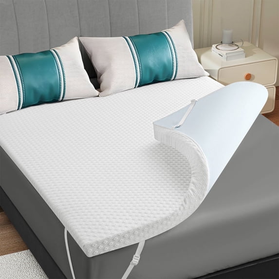 INGALIK 3 inch Gel Infused Memory Foam Mattress Topper, King, Cooling Bed Topper for Pressure Relief, CertiPUR-US Certified, White Removable Cover