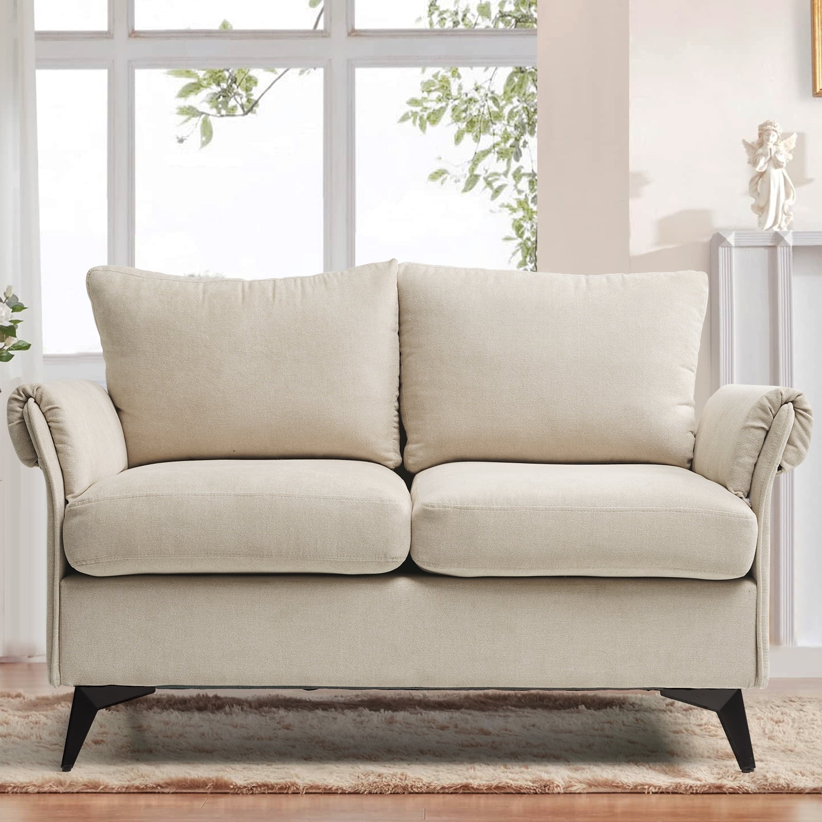 INGALIK 45" Modern Loveseat Sofa, 2 Seater Fabric Sofa Couch with