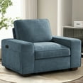 thumbnail image 1 of INGALIK 45" Oversized Accent Chair with Seat Storage, Modern Chenille Wide Armchair & Single Sofa Chair for Living Room, Office, Side Pockets, USB Port, Removable Cover (Blue), 1 of 9