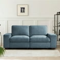 thumbnail image 1 of INGALIK 73" Modern Modular Couch Sofa with Seats Storage, 2-Seater Sectional Couch with W/Deep Seat, Comfy Chenille Loveseat Sofa for Living Room, Side Pockets, USB Port, Removable Cover (Blue), 1 of 10