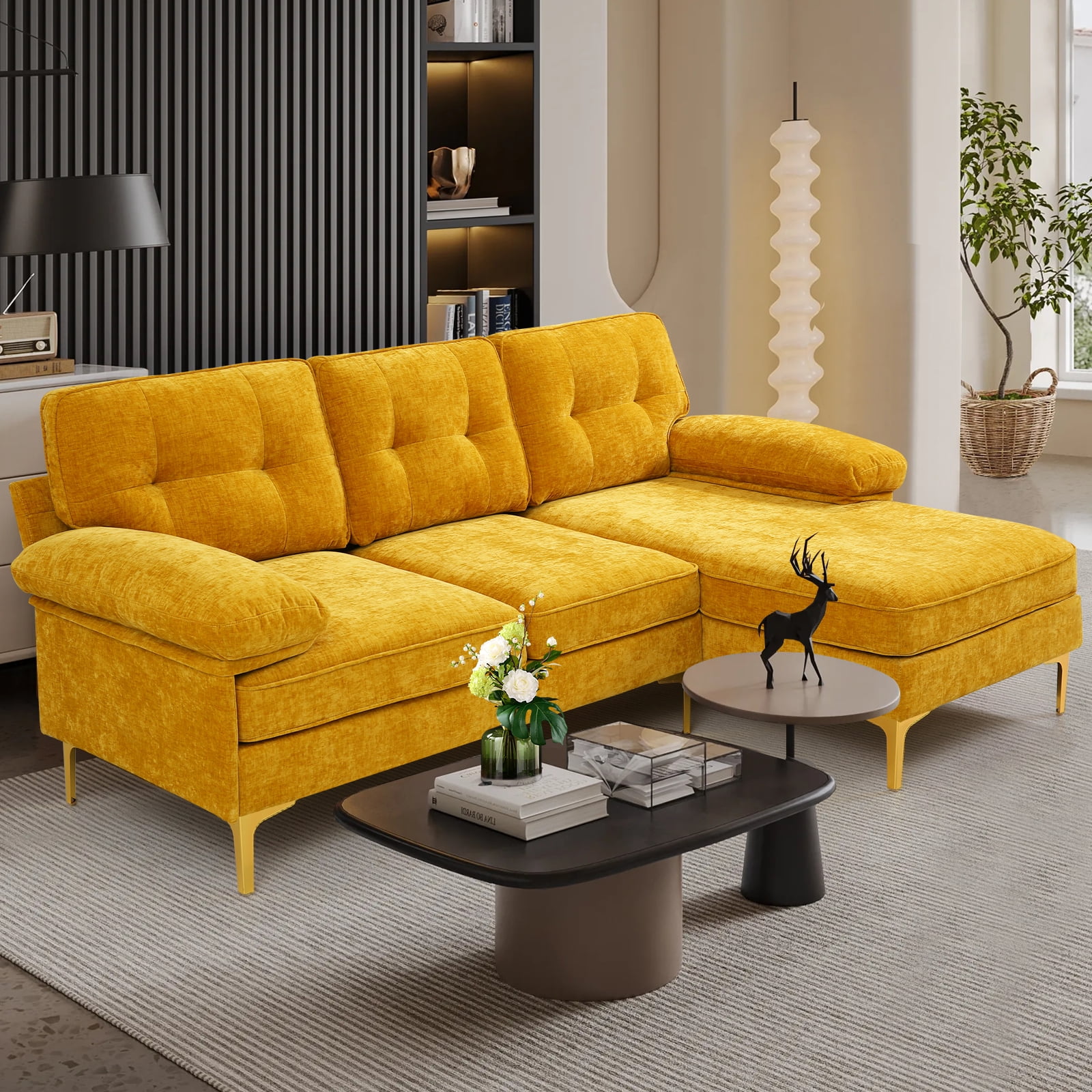 Convertible Modular Sectional Sofa, Modern L Shaped Couch with