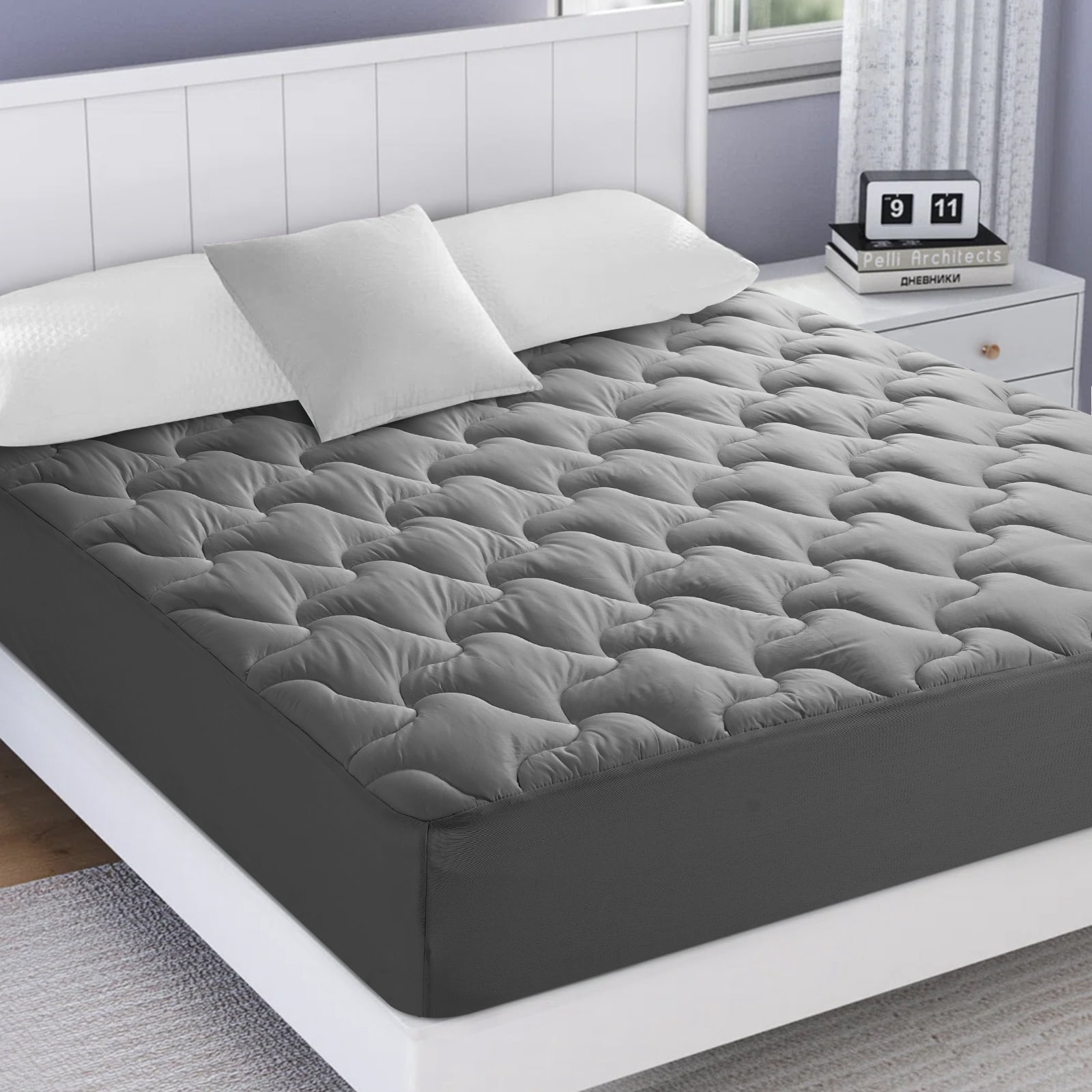 INGALIK Full Size Mattress Pad, 400TC Cotton Pillow Top Mattress Cover