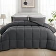 thumbnail image 1 of INGALIK Luxury Hotel-Style 3-Piece Full Comforter Set, Hypoallergenic Quilted Down Alternative, All-Season Duvet Insert, Machine Washable, Corner Tabs, (Gray, 82x86 inch), 1 of 10