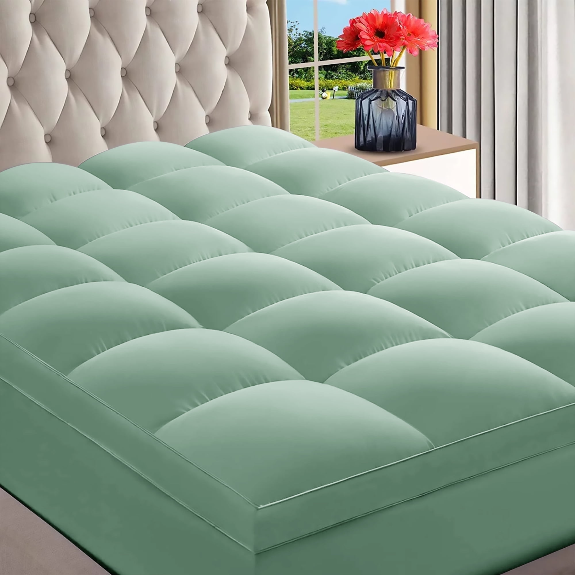 INGALIK Olympic Queen Mattress Topper, Cooling, Extra Thick, Pressure ...