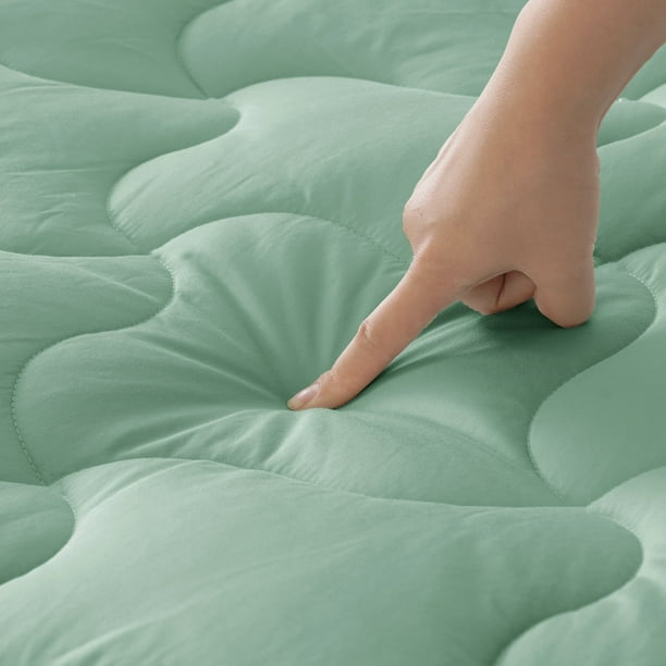 INGALIK Queen Size Mattress Pad 400TC Cotton Pillow Top Mattress Cover Quilted Fitted Mattress Protector with 8 21 Deep Pocket Cooling Mattress Topper 60x80 Inches Pale Aqua Walmart Business Supplies