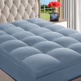 thumbnail image 1 of INGALIK RV King Mattress Topper, Cooling, Extra Thick, Pressure Relief, 400TC, 8-21" Deep Pocket, Sensitive Skin, Light Blue, 1 of 9