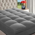 thumbnail image 1 of INGALIK RV King Mattress Topper, Cooling, Extra Thick, Pressure Relief, 400TC, 8-21" Deep Pocket, Sensitive Skin, Light Gray, 1 of 9