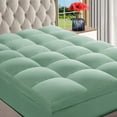 thumbnail image 1 of INGALIK RV King Mattress Topper, Cooling, Extra Thick, Pressure Relief, 400TC, 8-21" Deep Pocket, Sensitive Skin, Light Green, 1 of 9
