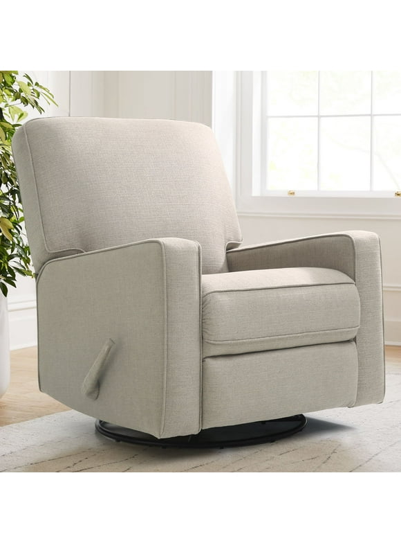 INGALIK Swivel Glider Rocker Recliner, Rocking Chair Nursery, Single Sofa Reclining Chair, Deep Seat, for Living Room, Bedroom, Beige