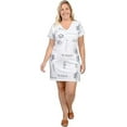 thumbnail image 1 of INGEAR Women’s Beach Swimsuit Cover Up, Short Cotton Shift Dress with Pockets, White ,M, 1 of 7