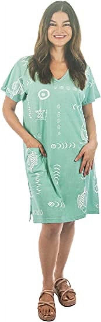 INGEAR Women's Beach Swimsuit Cover Up, Short Cotton Shift Dress with  Pockets, Blue ,2XL - Walmart.com