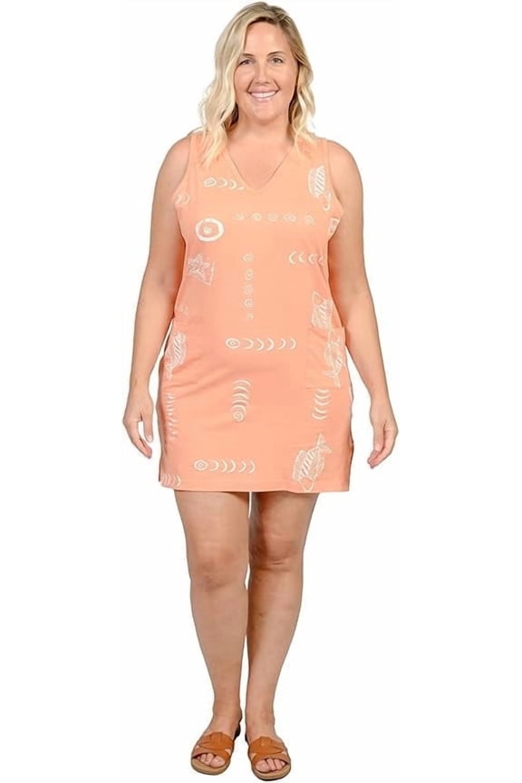 In Gear Womens Printed Dress Coverup with Pockets, Sizes Medium-XXlarge