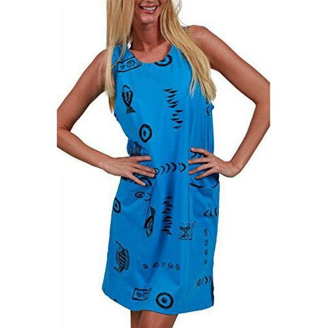 Ingear Beach Summer Sun Dress Plus Size Cotton Sleeveless Cover Up 