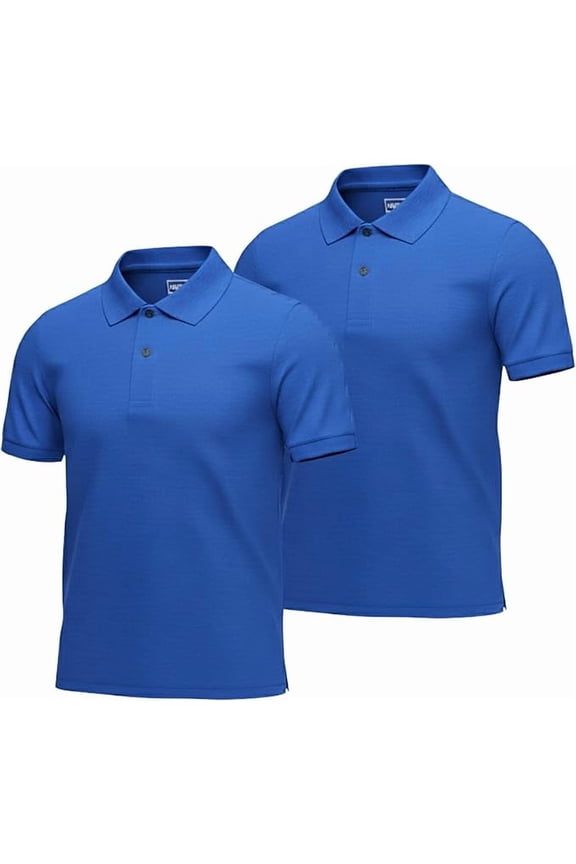Boys Short Sleeve Polo Shirt 2-Pack, Blue, XS