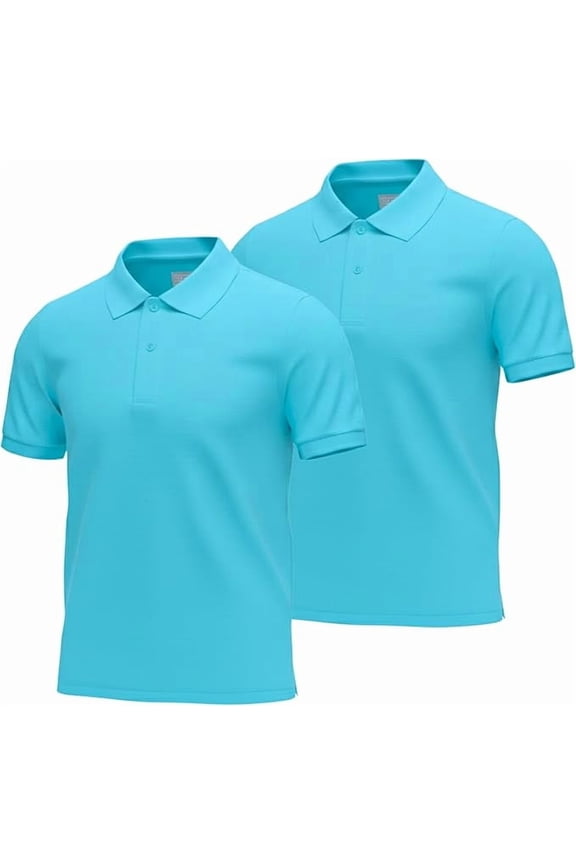 Boys Short Sleeve Polo Shirt 2-Pack, Blue, XS
