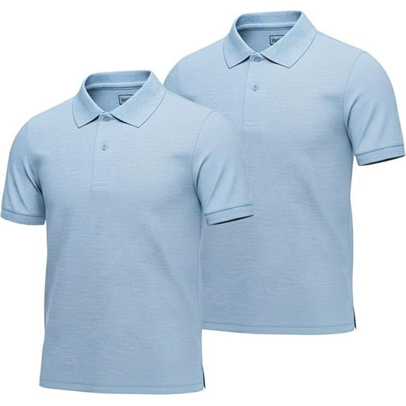 INGEAR Boys Short Sleeve Polo Shirt 2-Pack, Blue, L