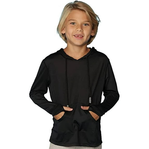INGEAR Boys UPF 50+ Sun Protection Hoodie , Black, S