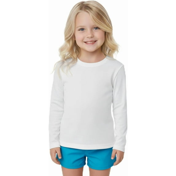 INGEAR Girls Long Sleeve Rash Guard Swim Shirt Outdoor Sports Shirt Lightweight Athletic Tee Protective Quick Dry