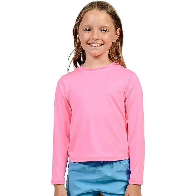 Kids' Anti-UV Long-Sleeved Surfing Shirt - 100 Pink