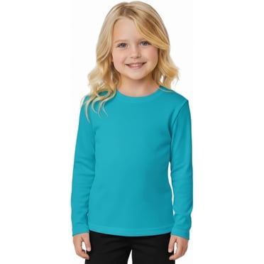 INGEAR Girls Long Sleeve Rash Guard Swim Shirt, UPF 50  Turquoise, L