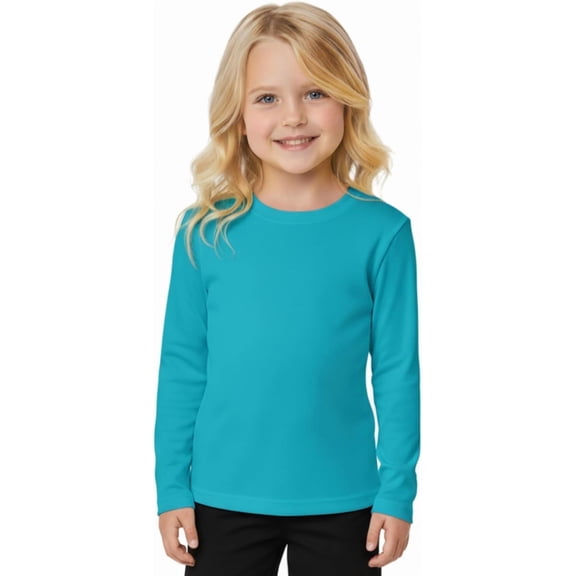 INGEAR Girls Long Sleeve Rash Guard Swim Shirt, UPF 50+ Turquoise, L