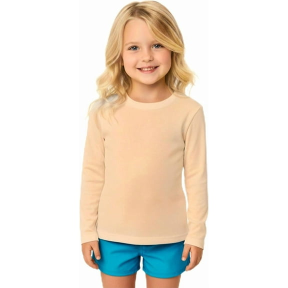 INGEAR Girls Long Sleeve Rash Guard Swim Shirt Outdoor Sports Shirt Lightweight , Coral, S