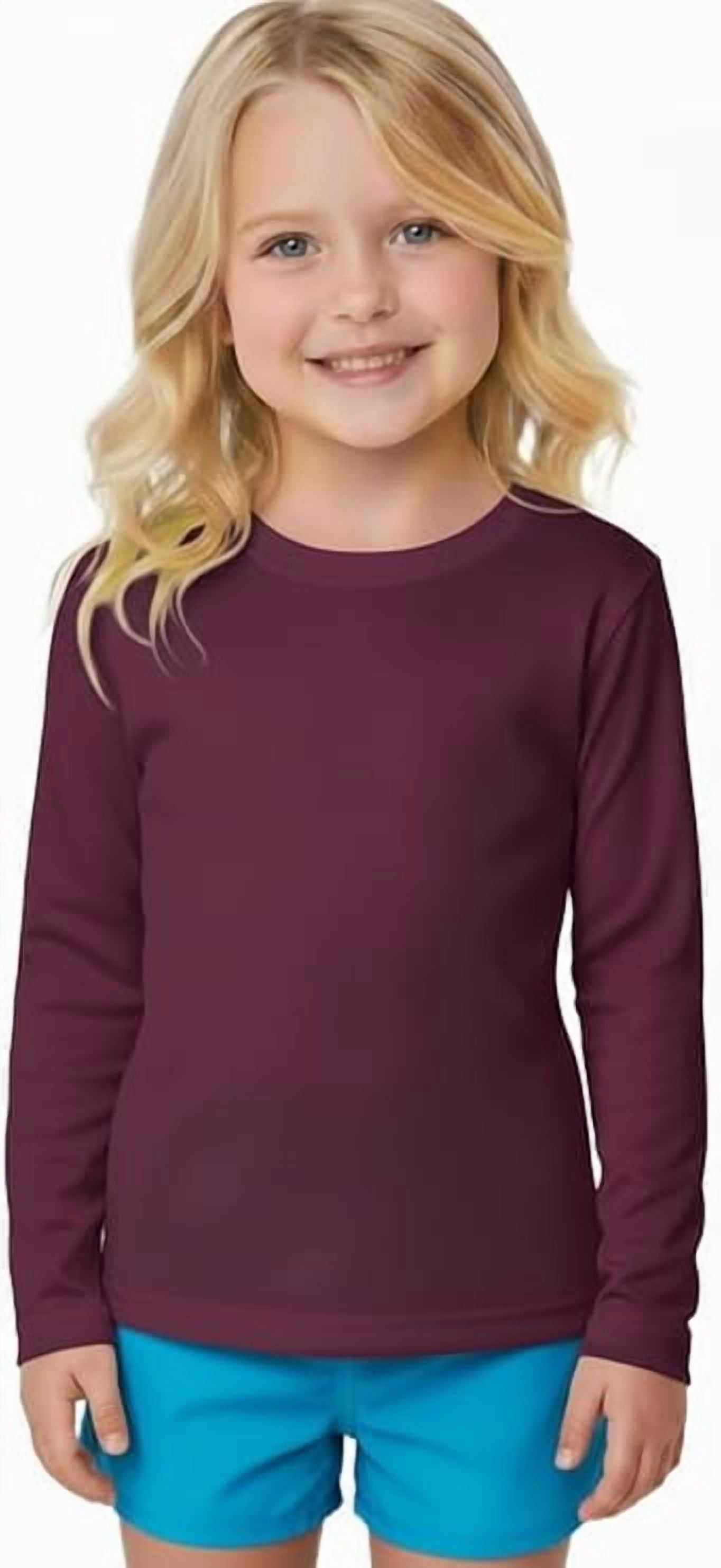 Ingear Rash Guard INGEAR Girls Long Sleeve Rash Guard Swim Shirt, UPF 50+ Purple, XS ...