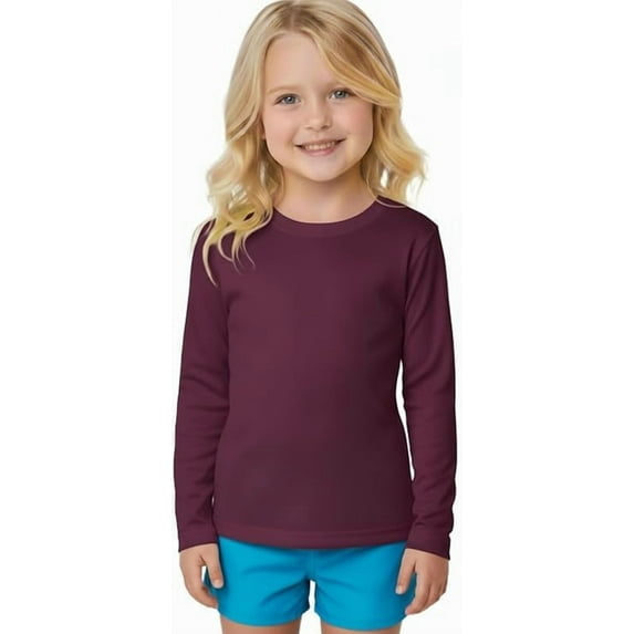 INGEAR Girls Long Sleeve Rash Guard Swim Shirt Outdoor Sports Shirt Lightweight Athletic Tee Protective