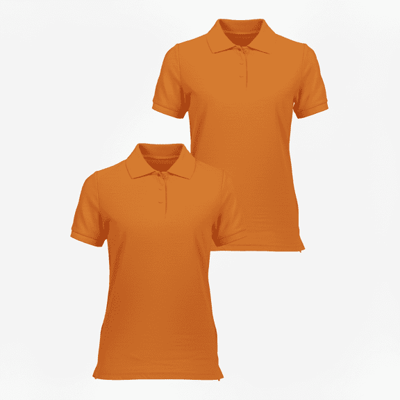 INGEAR Girls Short Sleeve Polo Shirt 2-Pack, Orange, L