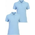thumbnail image 1 of INGEAR Women's Short Sleeve Polo Shirts, Casual Collared Golf Tops, 2 Pack Blue L, 1 of 6