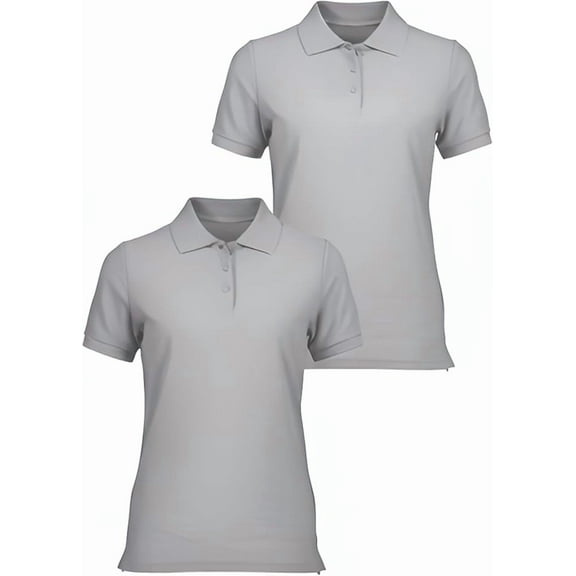 INGEAR Girls Short Sleeve Polo Shirt 2-Pack, Gray, XXL