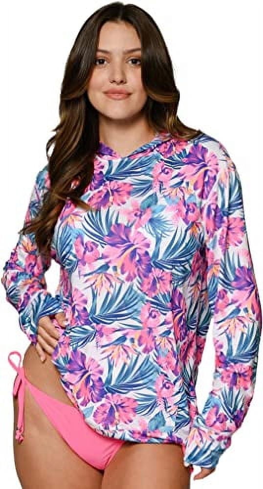 Ingear Rash Guard INGEAR Long Sleeve Loose Rash Guard With Hood Sun Shirt Women Beach ...